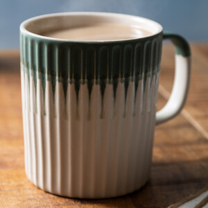 Mikasa Green Textured Stoneware Mug, 2-Tone Green and White Cup, 410ml