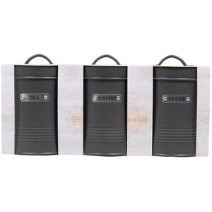 Set of 3 Urban Round Embossed Canisters