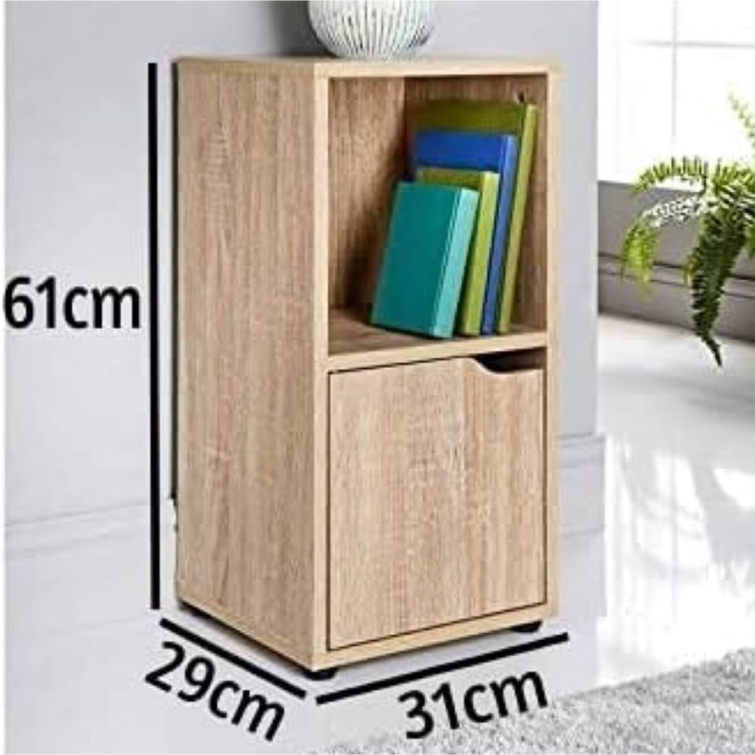 2 Cubes Wooden Small Bookcase - Oak