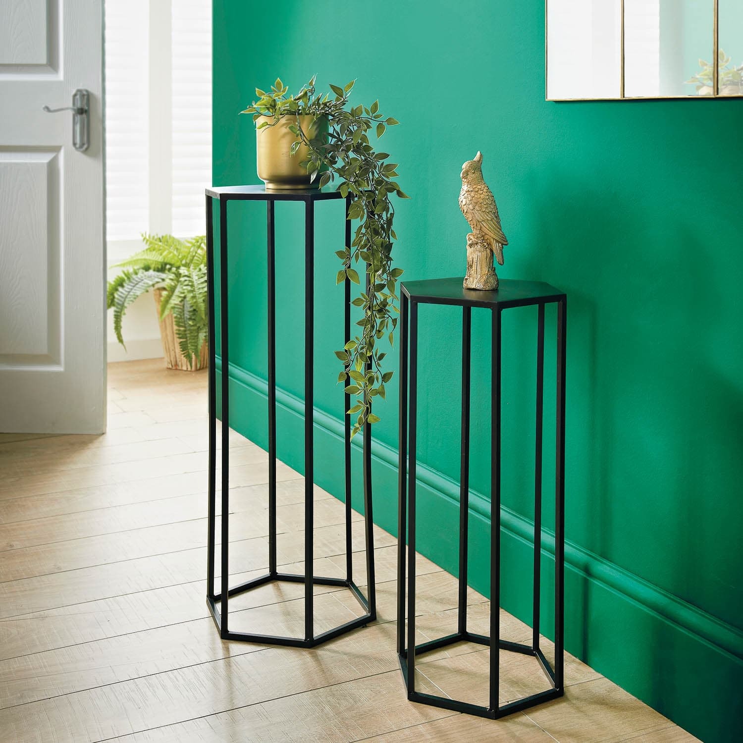 Set Of 2 Plant Stand - Black