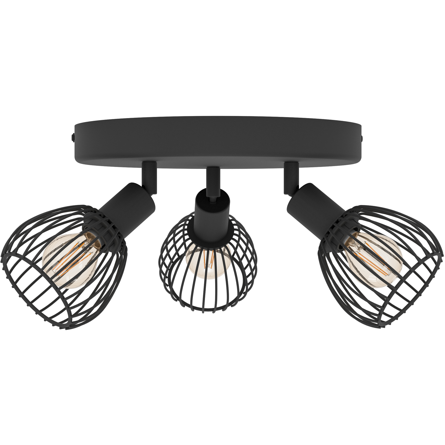 Eglo Sonnino Black Steel Caged Wire 3-light Spotlight - Black