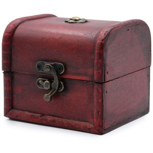 Vintage Small Classic Chest with Brass Fittings Trinket Box