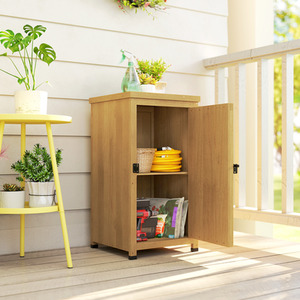 Outsunny Outdoor Storage Cabinet with Metal Top