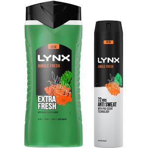 Lynx Jungle Fresh Shower Gel 500ml & 72H Antiperspirant Body Spray 250ml Bundle