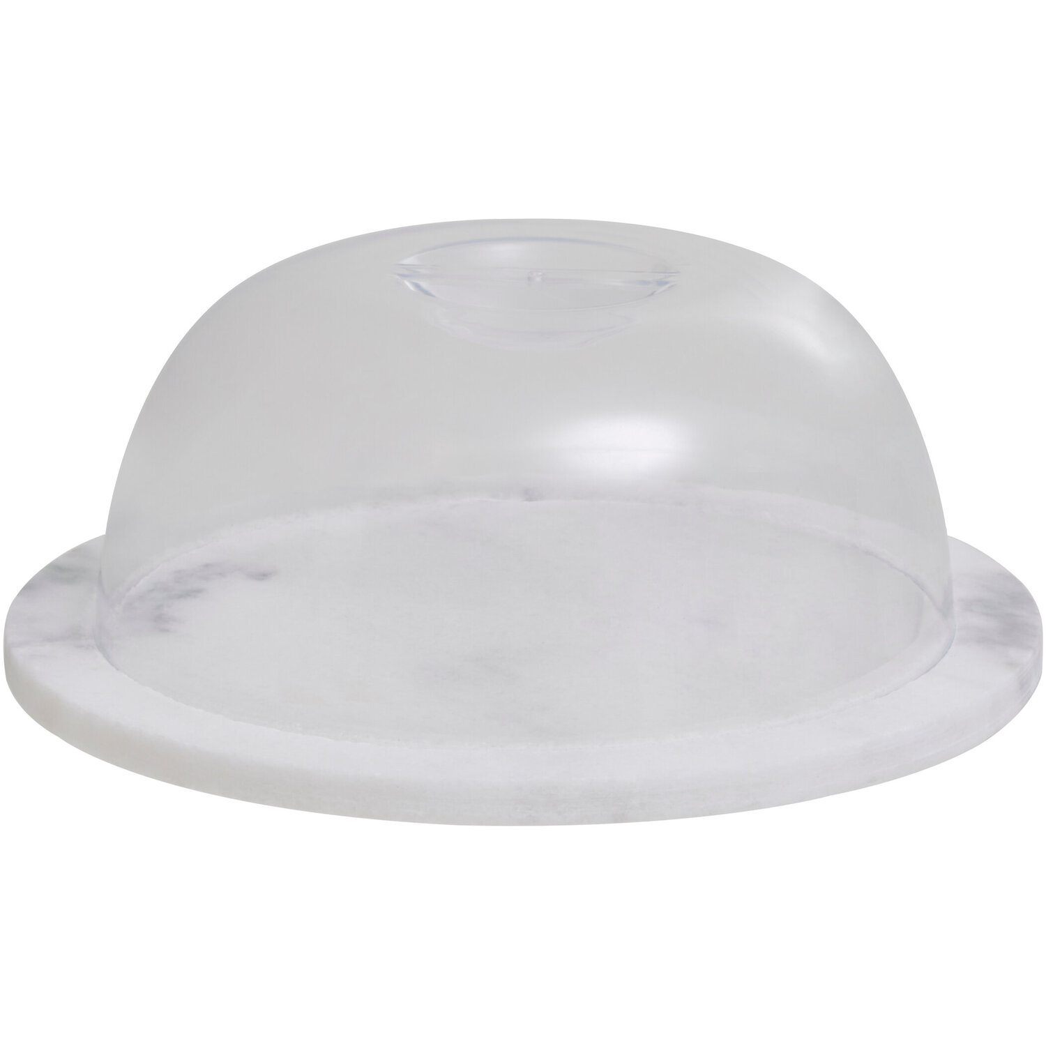 Kindia Round Marble Cheese Board with Dome Lid - Clear