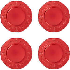 Dia Red Baroque Charger Plate