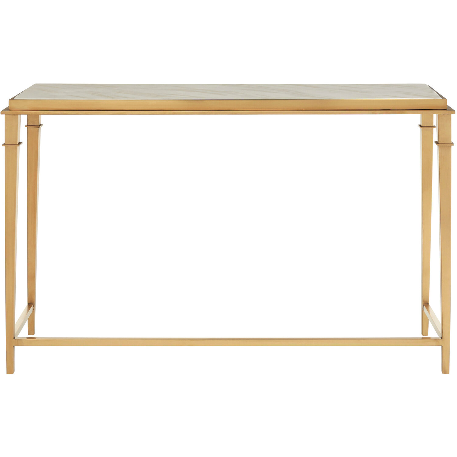 Alvaro Console Table with White Marble Top - Gold