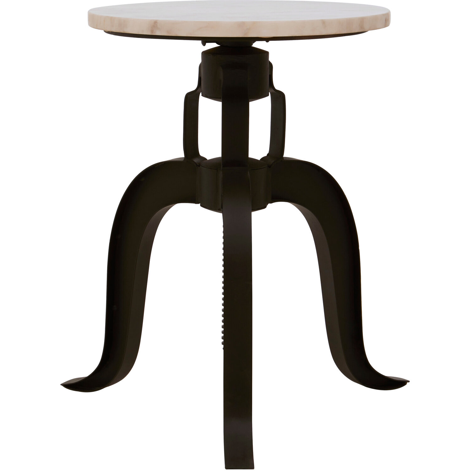 Interiors By Premier Vasco 3 Leg Bar Stool With White Marble Top - Black