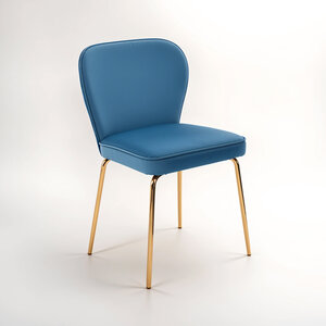 Tamzin Blue Velvet Curved Back Dining Chair