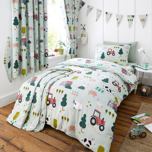 Barn Yard Farm Animals Reversible Duvet Cover Bedding Set