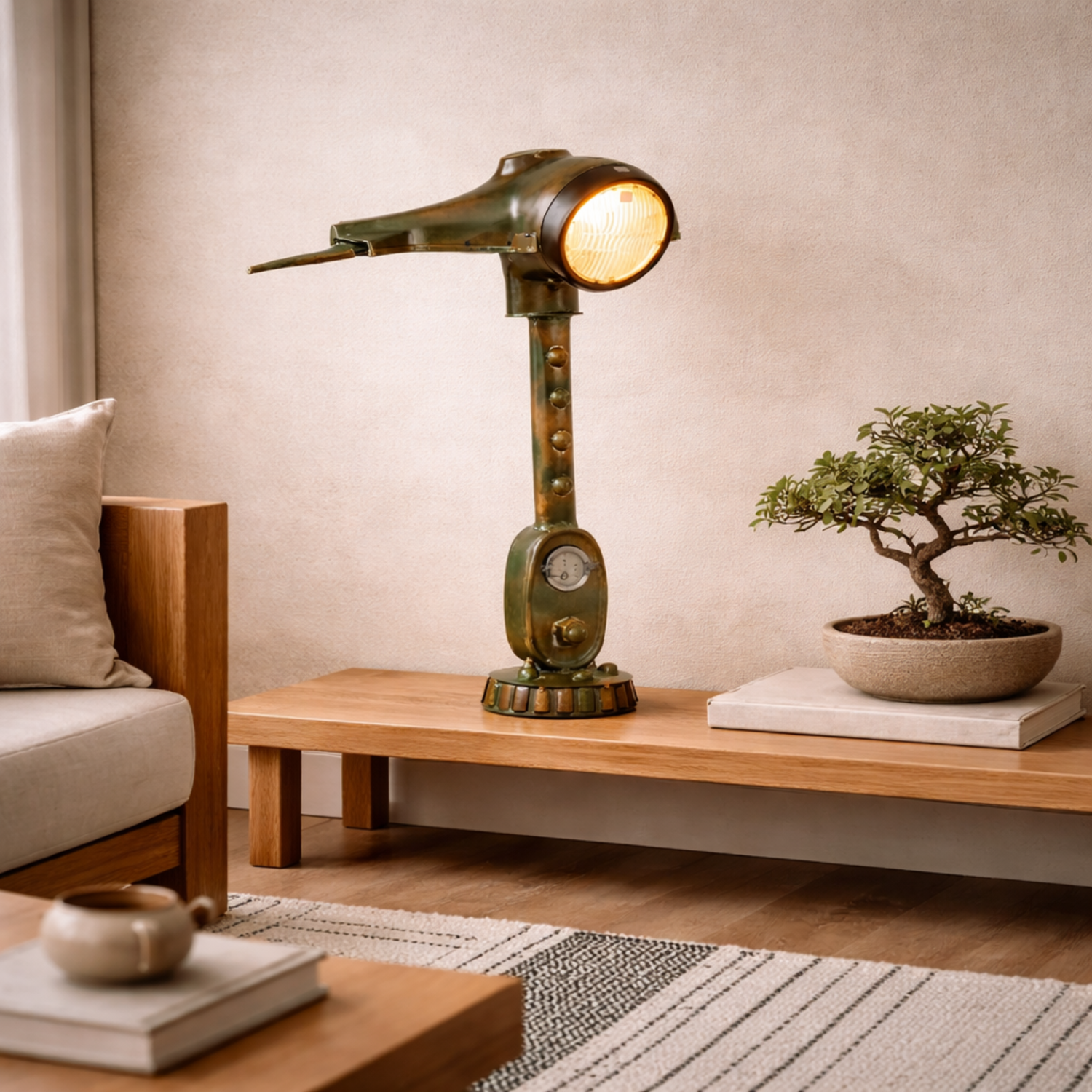 Image of Yllas Table Lamp Reclaimed Scooter Metal&hellip;