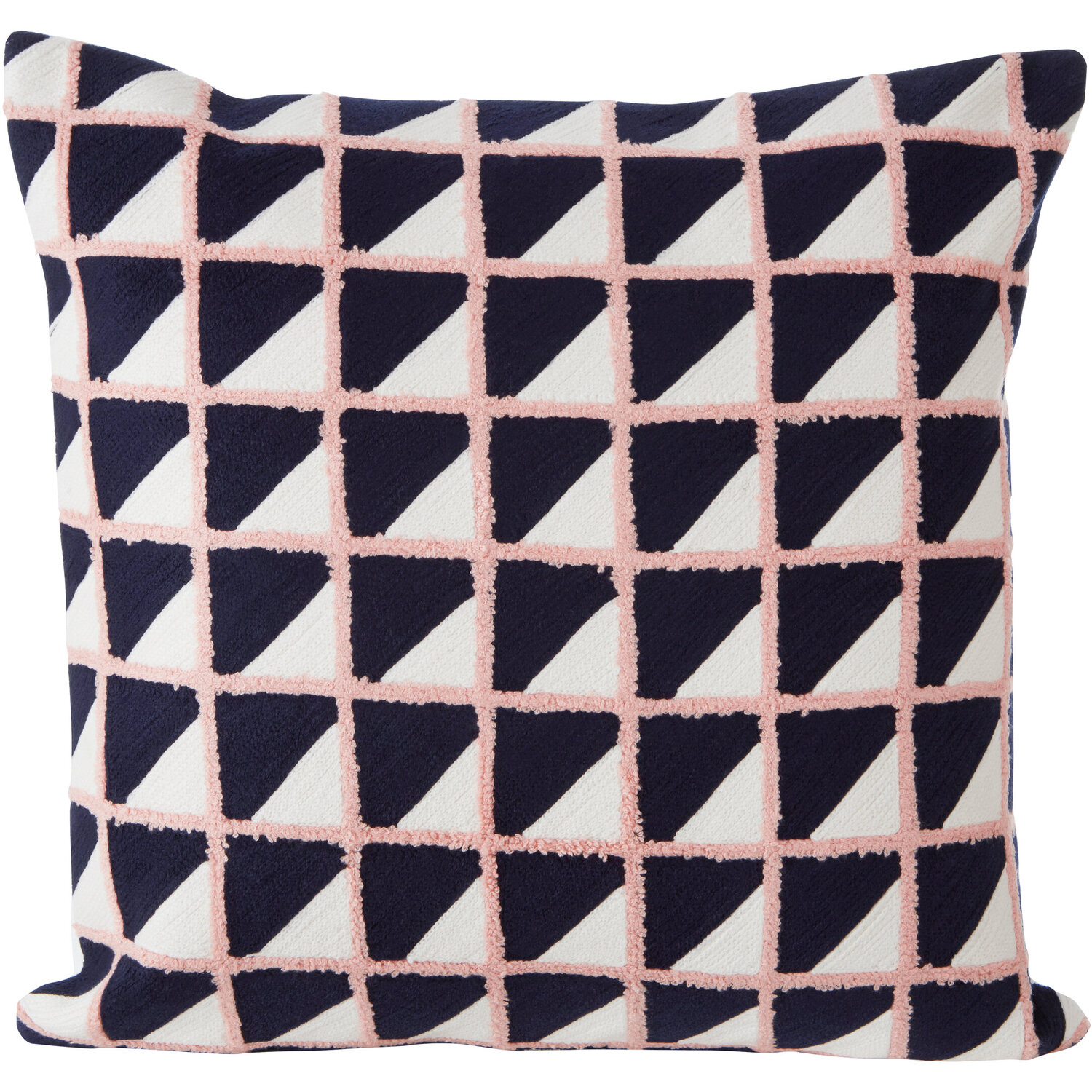 Bosie Ozella Grid Design Embroidered Cushion - Multicolour