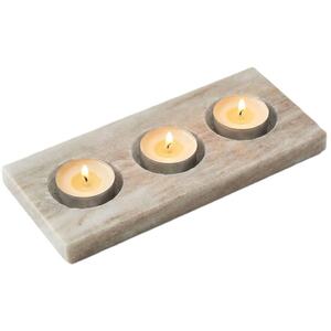 Marble Stone Tea Light Candle Holder - Grey