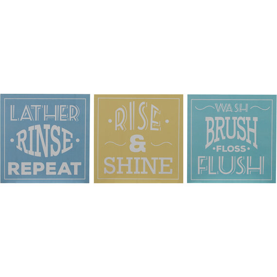 Madera Bathroom Wall Plaques - Set of 3