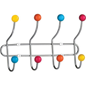 Jaxen Chrome 8 Hook Hanger With Multi Colour Plastic Balls