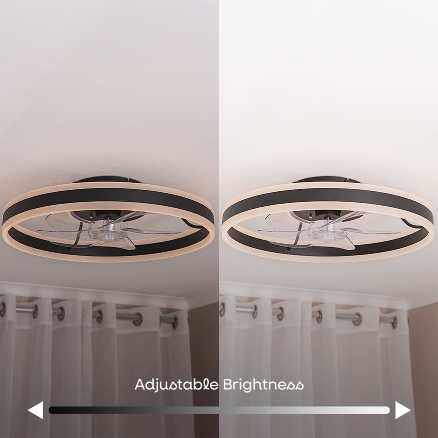 Valuelights Unisex Black Infinity Matte Circle Remote Control Integrated Led Ceiling Fan - Image 4