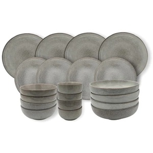 20pc Nordic Stoneware Dinnerware Set - 4 Person Plate & Bowl Setting