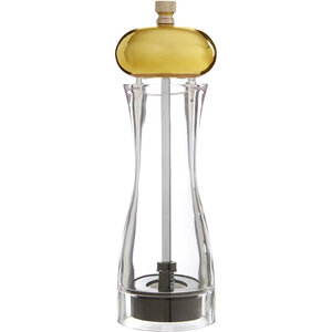 Cody Clear Small Salt or Pepper Mill with Gold Top