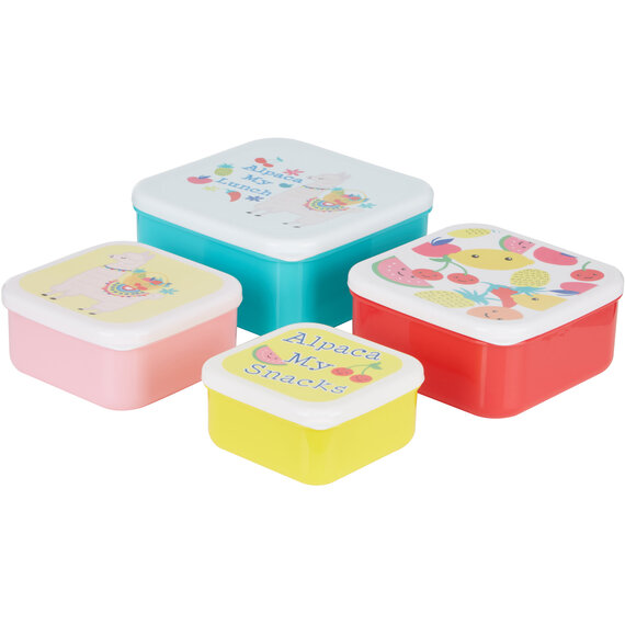 Mimo Set Of 4 Fruity Alpaca Lunch Box
