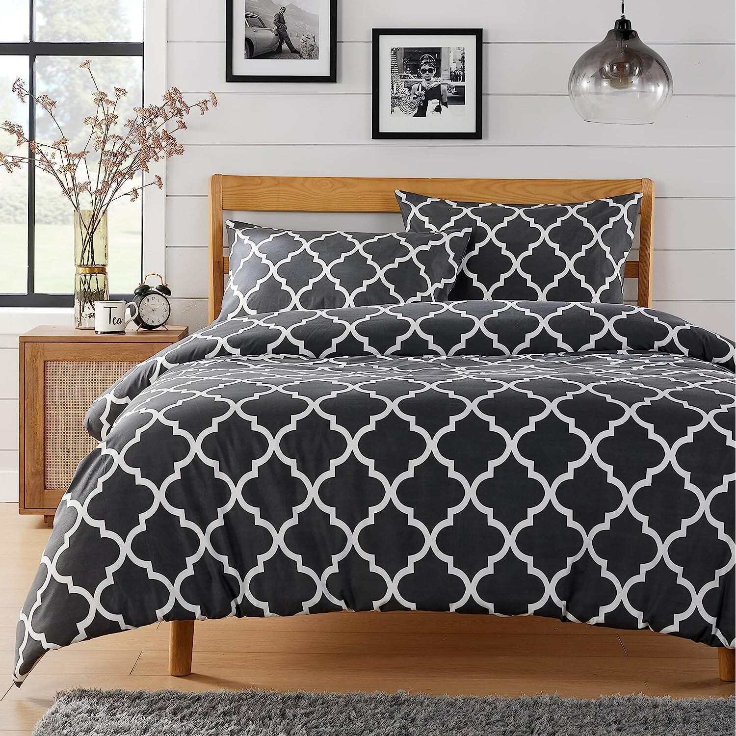 Marrakesh Printed Duvet Set - Grey Double