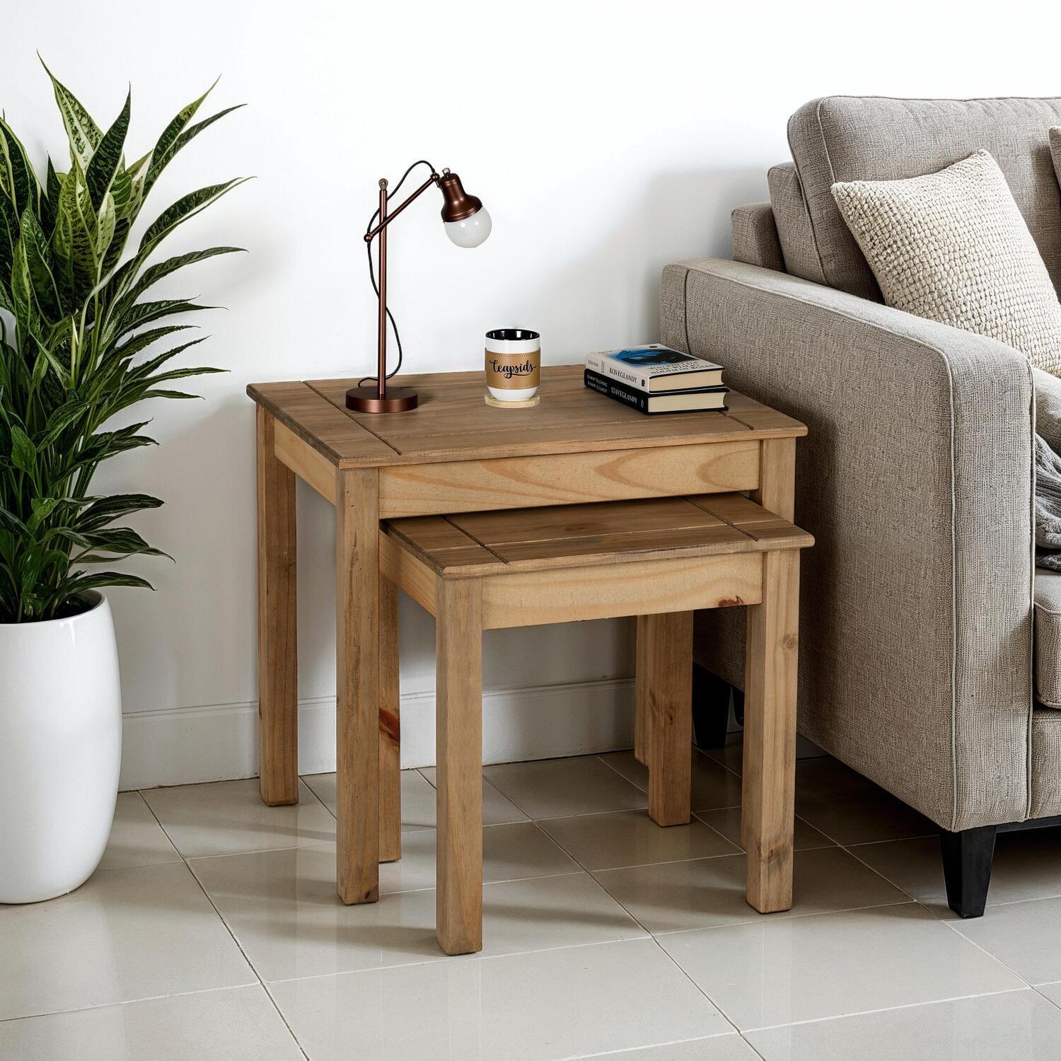 Panama Nest Of Tables - Natural Wax