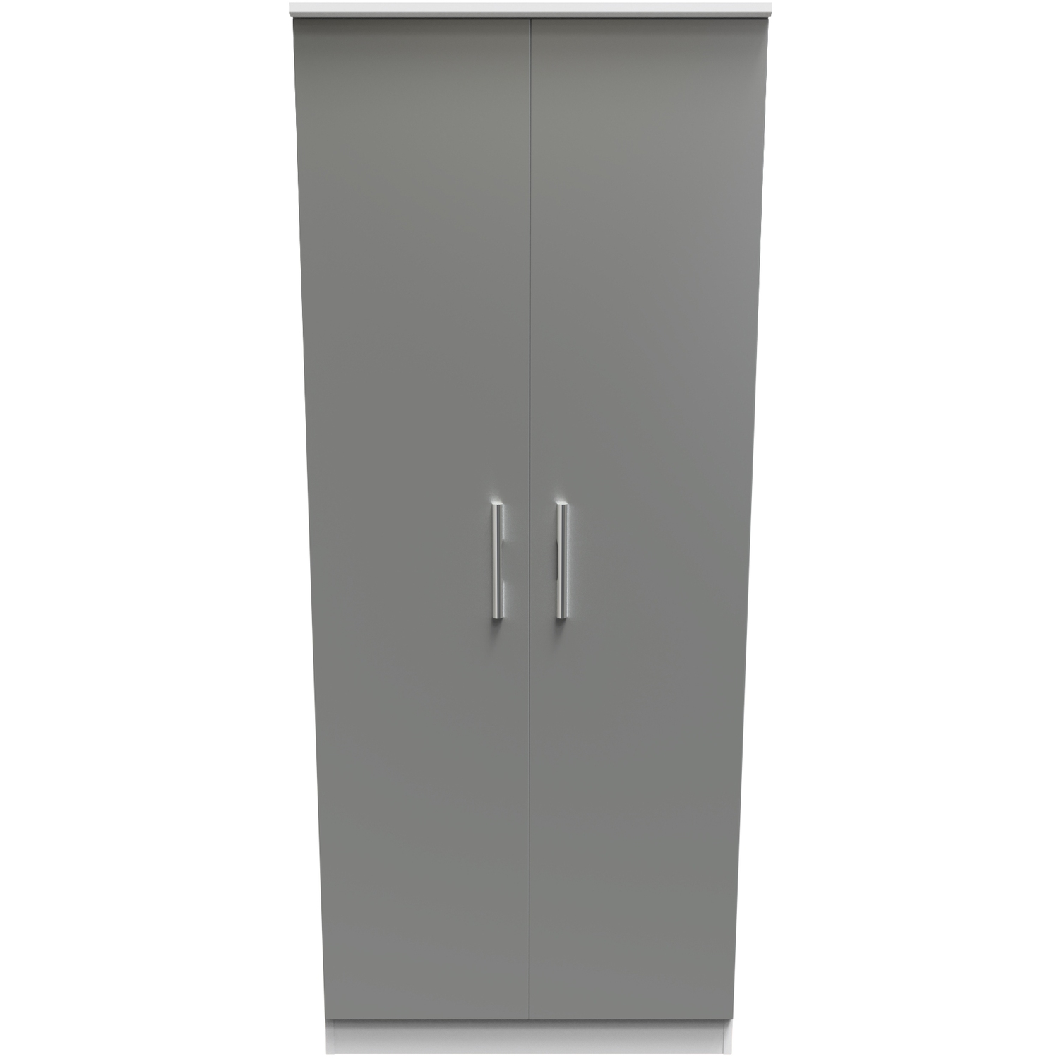 Contrast Ready Assembled 2 Door Wardrobe - Dusk Grey & White