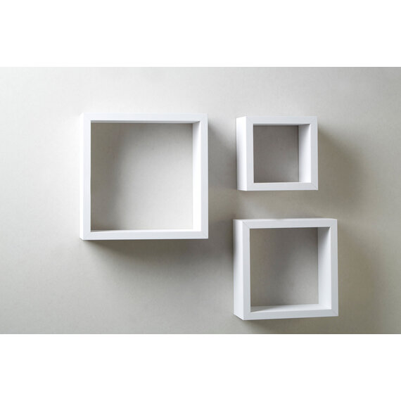 Set of 3 Kayli Set Of 3 Mdf Pvc Coating Wall Cubes