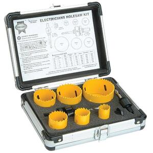 Faithfull Universal Varipitch Holesaw Electrician'S Kit 9 Piece 16-51mm