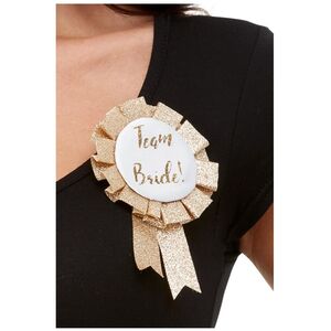 Smiffys Womens/Ladies Team Bride Rosette Badge