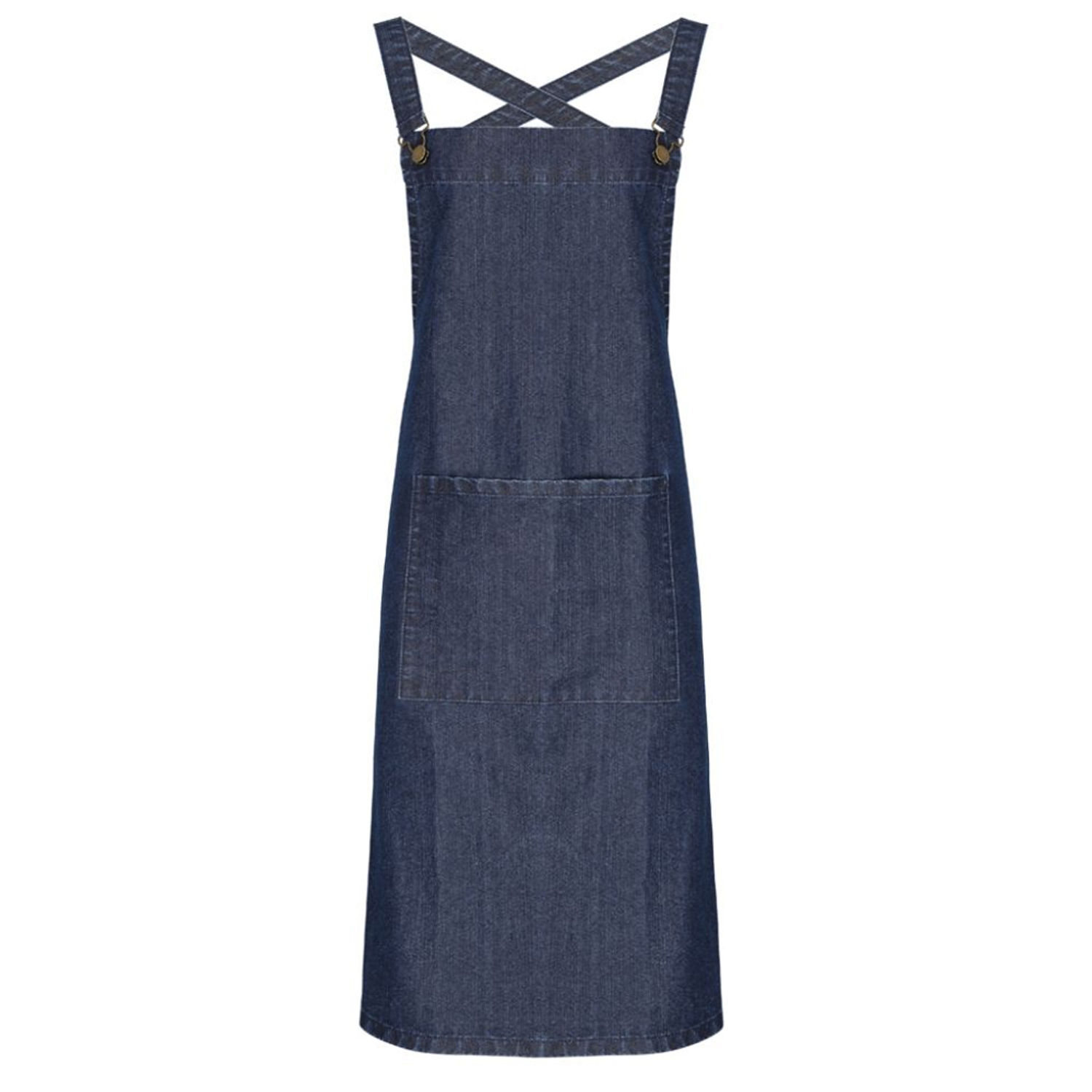 Premier Barista Polycotton Cross Back Full Apron - Indigo Denim