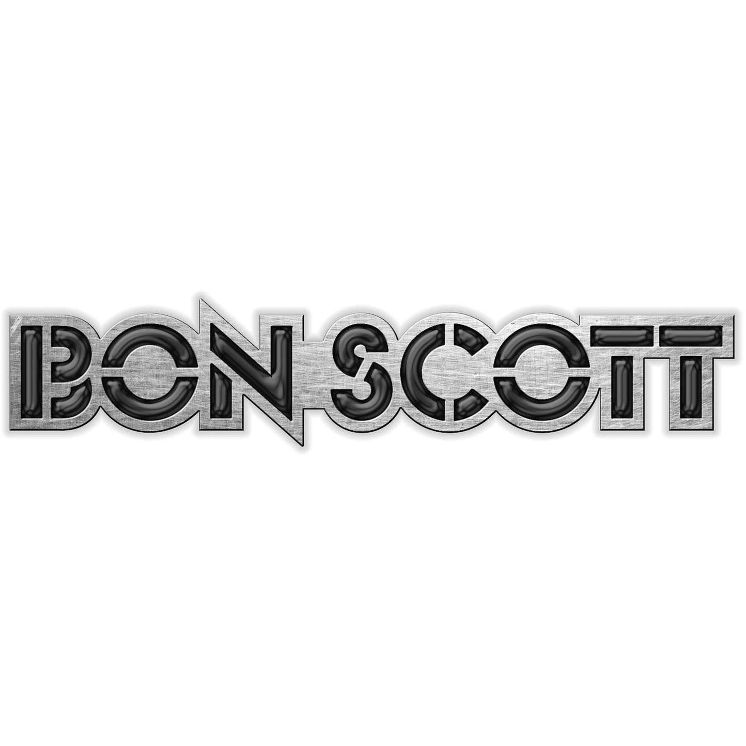 Bon Scott Enamel Logo Badge - Silver/Black