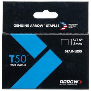 ARROW T50 Staples Stainless Steel 505Ss 8mm ( 5/16In) Box 1000