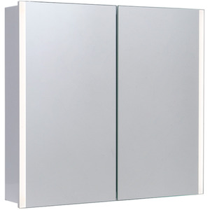 Wall-Mounted LED Bathroom Mirror Cabinet with Storage Shelves