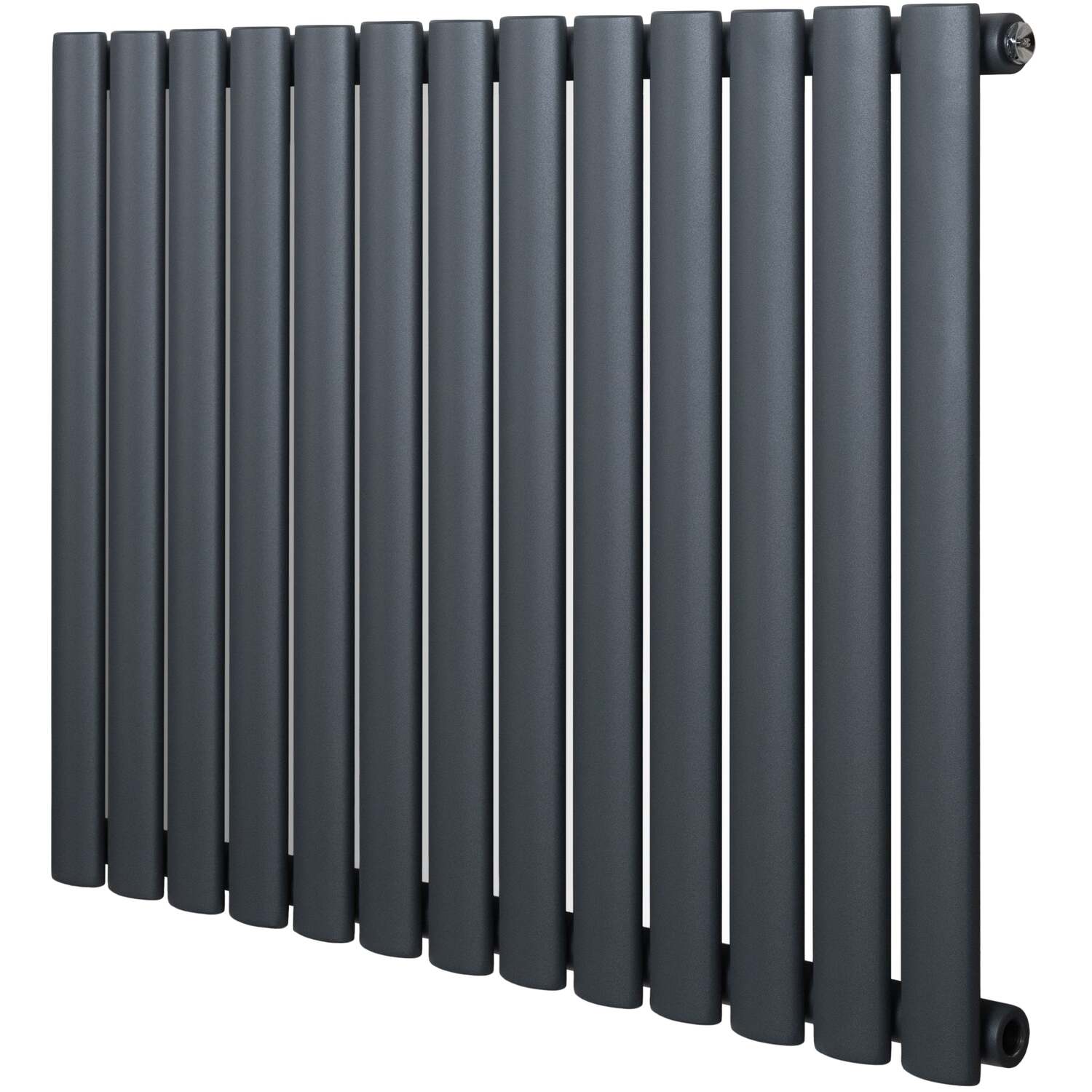 Monstershop Unisex Grey Oval Single Column Radiator - 600 X 780Mm - Anthracite In - Image 2