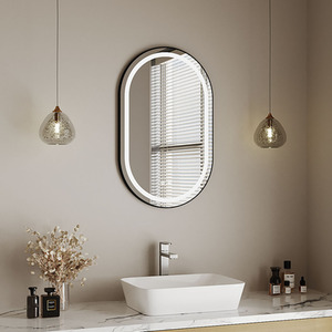 Wall Mounted Oval LED Bathroom Mirror with Lighting