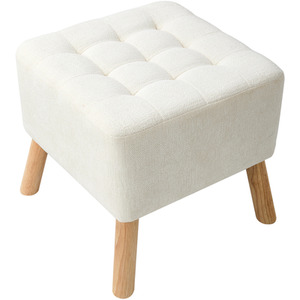 Chenille Upholstered Footstool Stool