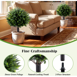 Set of 2 Artificial Cypress Topiary Trees