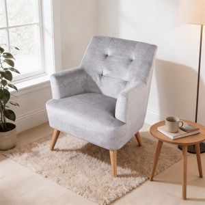 Silver Arta Modern Plush Accent Occasional Armchair shot 16121824