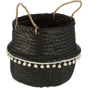 Solas Small Black Seagrass Basket