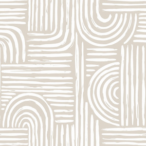 Raffia Curves Wallpaper in Almond Latte