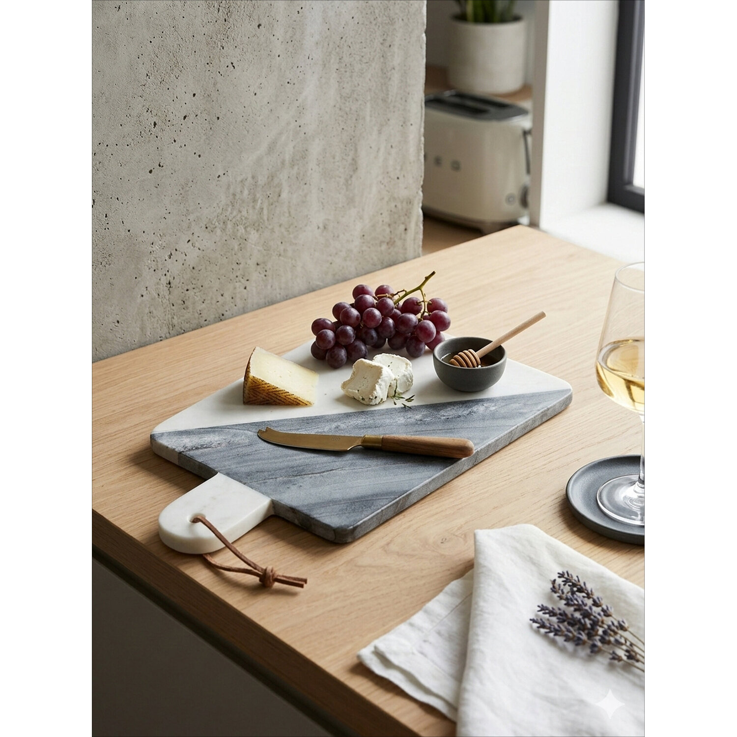 Image of Bulgari White And Grey Marble Paddle&hellip;