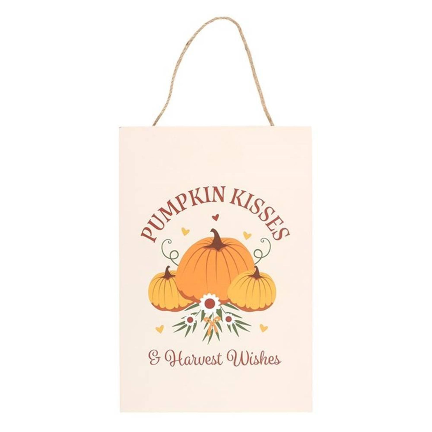 Something Different Unisex Multicolor Pumpkin Kisses & Harvest Wishes Hanging Sign - Image 2
