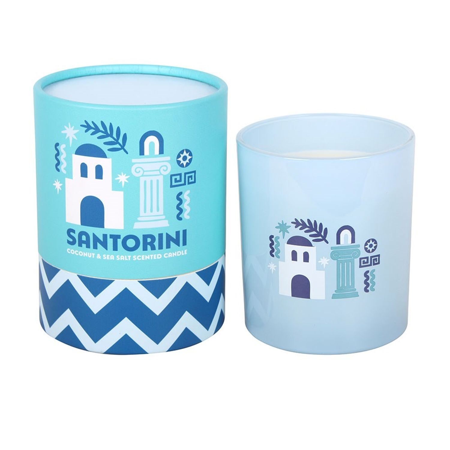 Something Different Santorini Coconut & Sea Salt Scented Candle - Blue