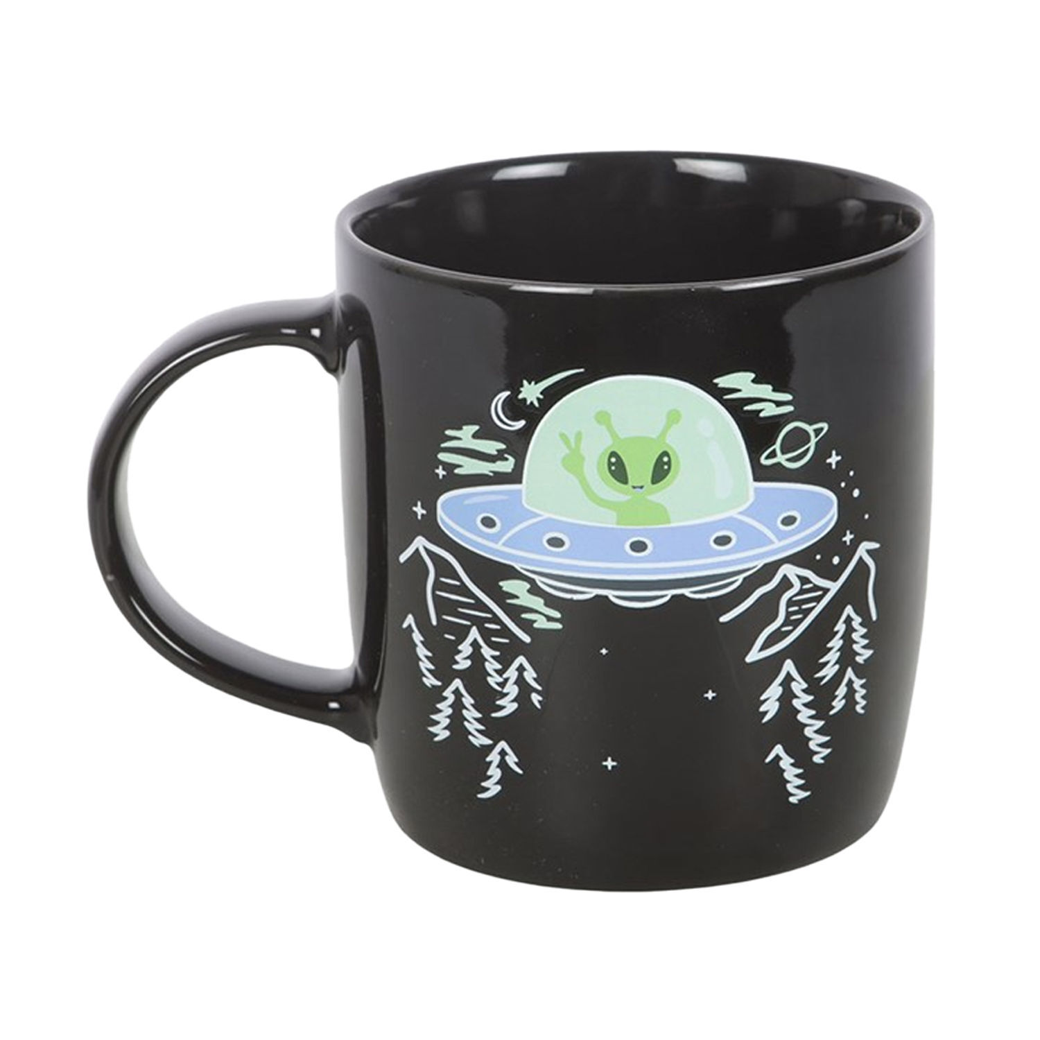 Something Different Ufo 350Ml Heat Changing Mug - Black