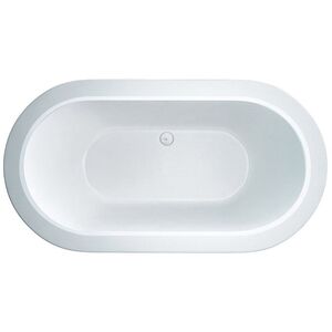 Oval Freestanding Bath, Double Ended, 1600 x 850mm - Gloss White Finish