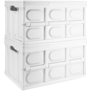 TekBox 30L White Folding Storage Box - Set of 2 Boxes