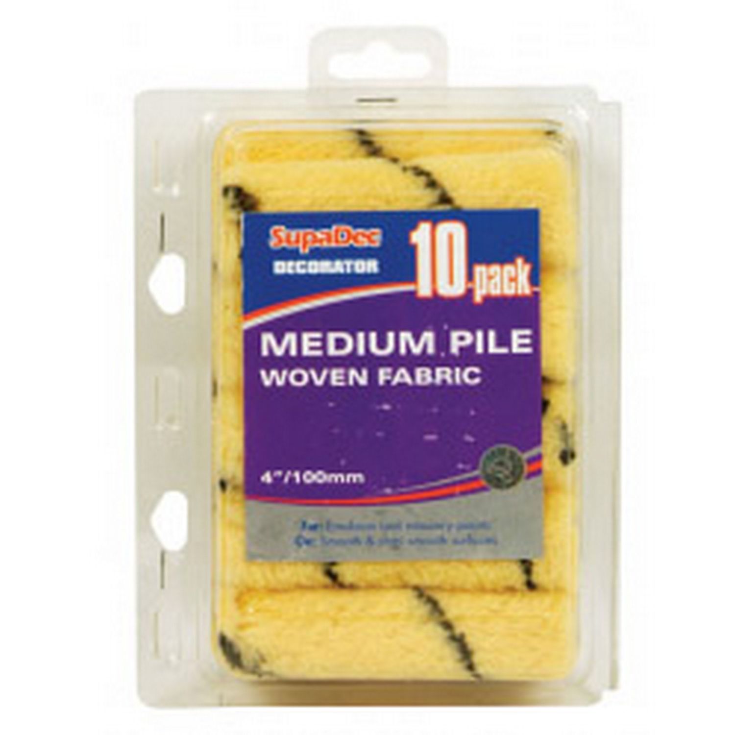Supadec Tiger Woven Mini Paint Roller Sleeve (Pack Of 10) - Yellow