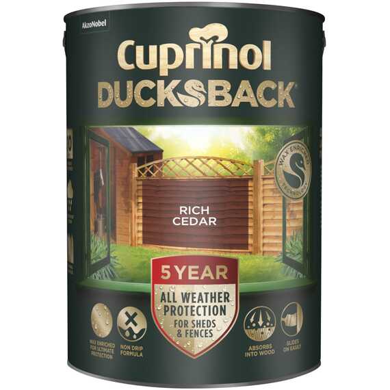 Cuprinol Ducksback 5 Year Wood Preserver 5L Silver Copse