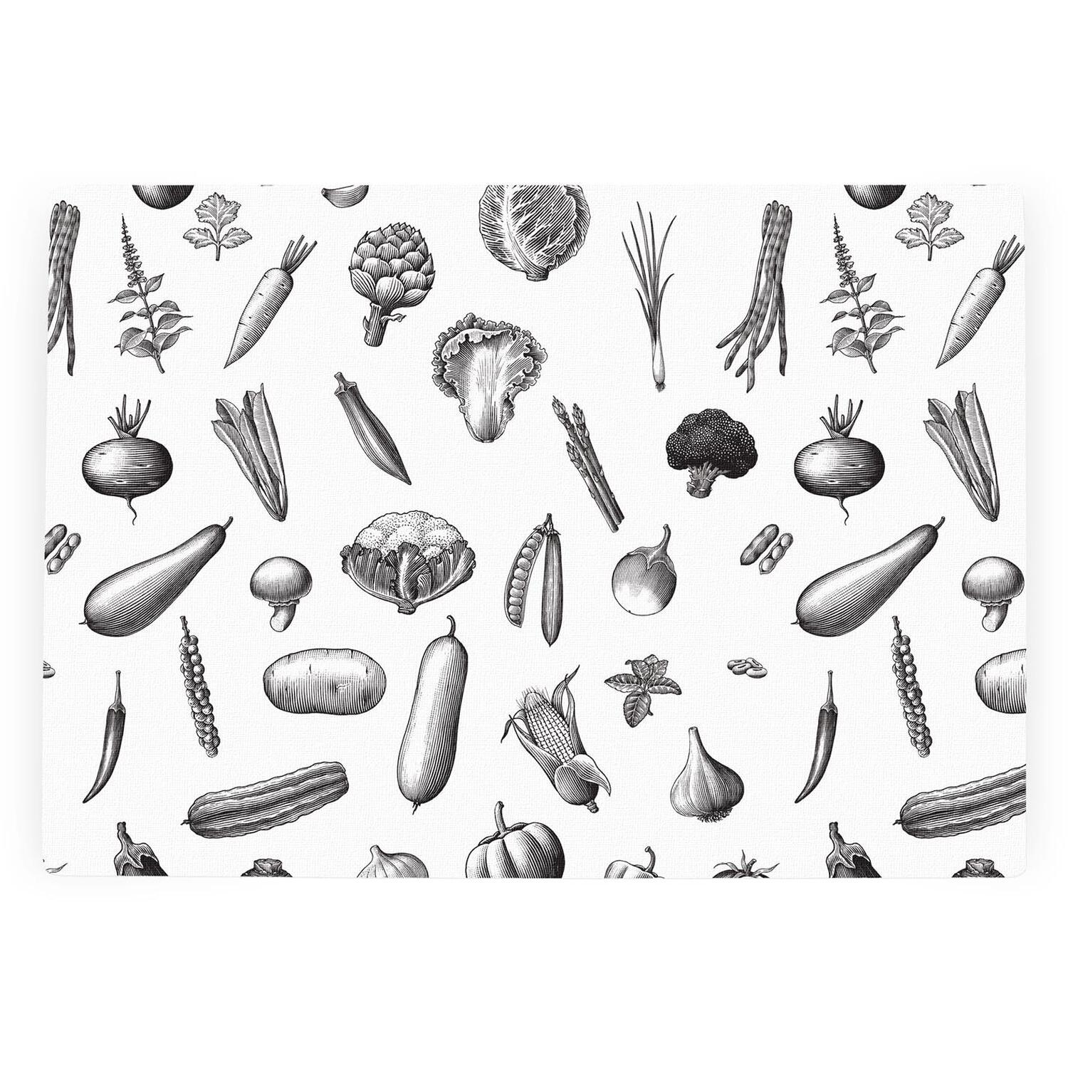 Image of Black & White Vegetables Worktop Saver&hellip;