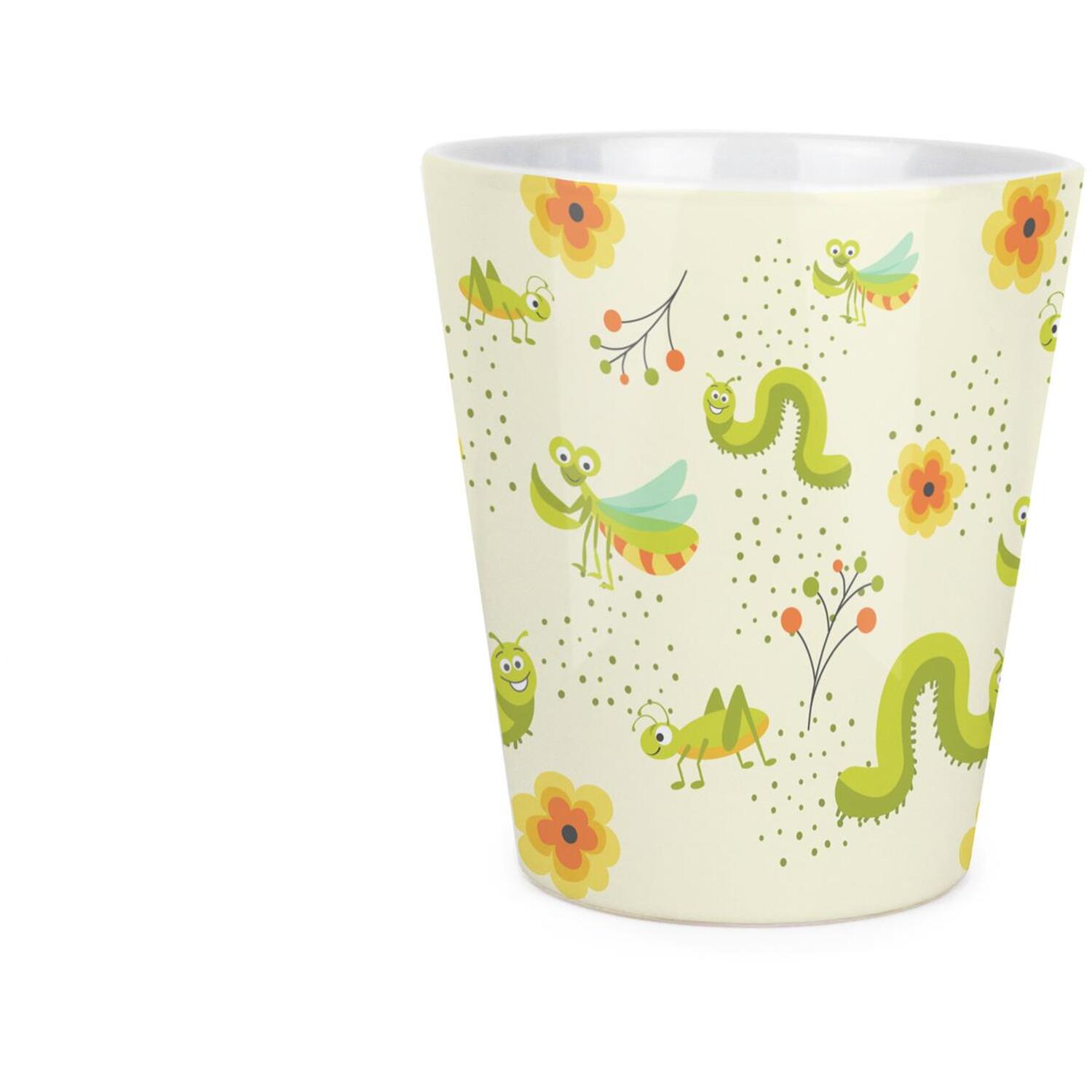 Purely Home Cartoon Bugs Small Ceramic Childrens Plant Pot - Green